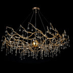 Dawn Livio Teardrop Branching Brass Round Chandelier by Bling Lighting Studio