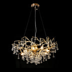Dawn Livio Teardrop Branching Brass Round Chandelier by Bling Lighting Studio