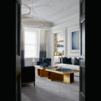 Designer 36 Inch Round Modern Chandelier Brass & Clear Geode Quartz Crystal Hanging Light product image
