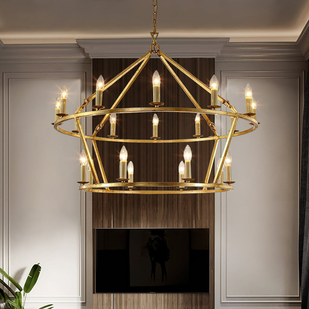 Designer Aurevon Grand Wheel Chandelier detail view
