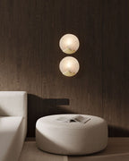 Postmodern LED Spanish Marble Chandelier Lamp in Brass for staircase by Bling Lighting Studio
