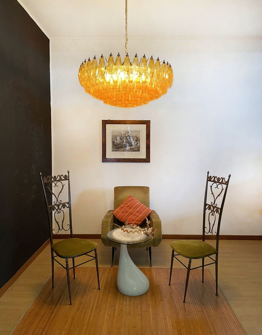 Designer Murano Rhombus Amber Poliedri Glass Chandelier product image