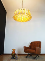 Designer Petal Amber Murano Glass Chandelier product image