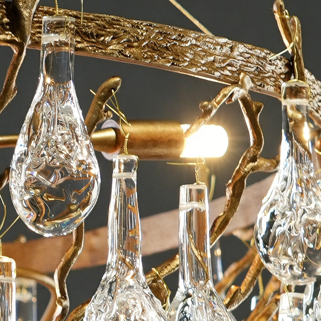 Doris Branch Brass Crystal Chandelier by Bling Lighting Studio