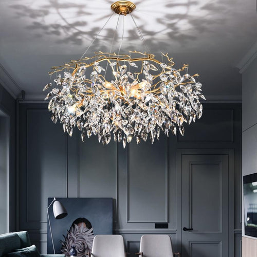 Doris Round Branch Chandelier for High Ceilings by Bling Lighting Studio