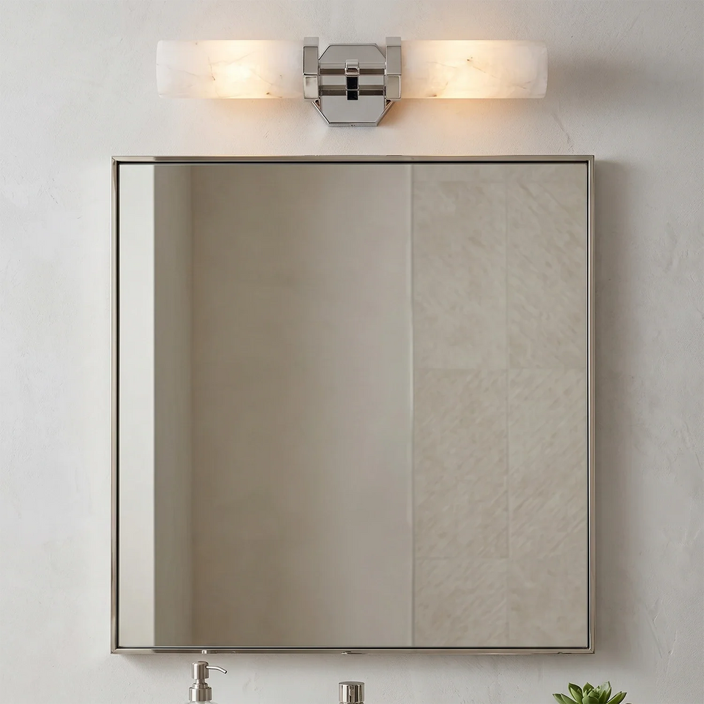 Double-Head Alabaster Wall Sconce by Bling Lighting Studio