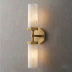 Double-Head Alabaster Wall Sconce by Bling Lighting Studio