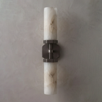 Double-Head Alabaster Wall Sconce by Bling Lighting Studio
