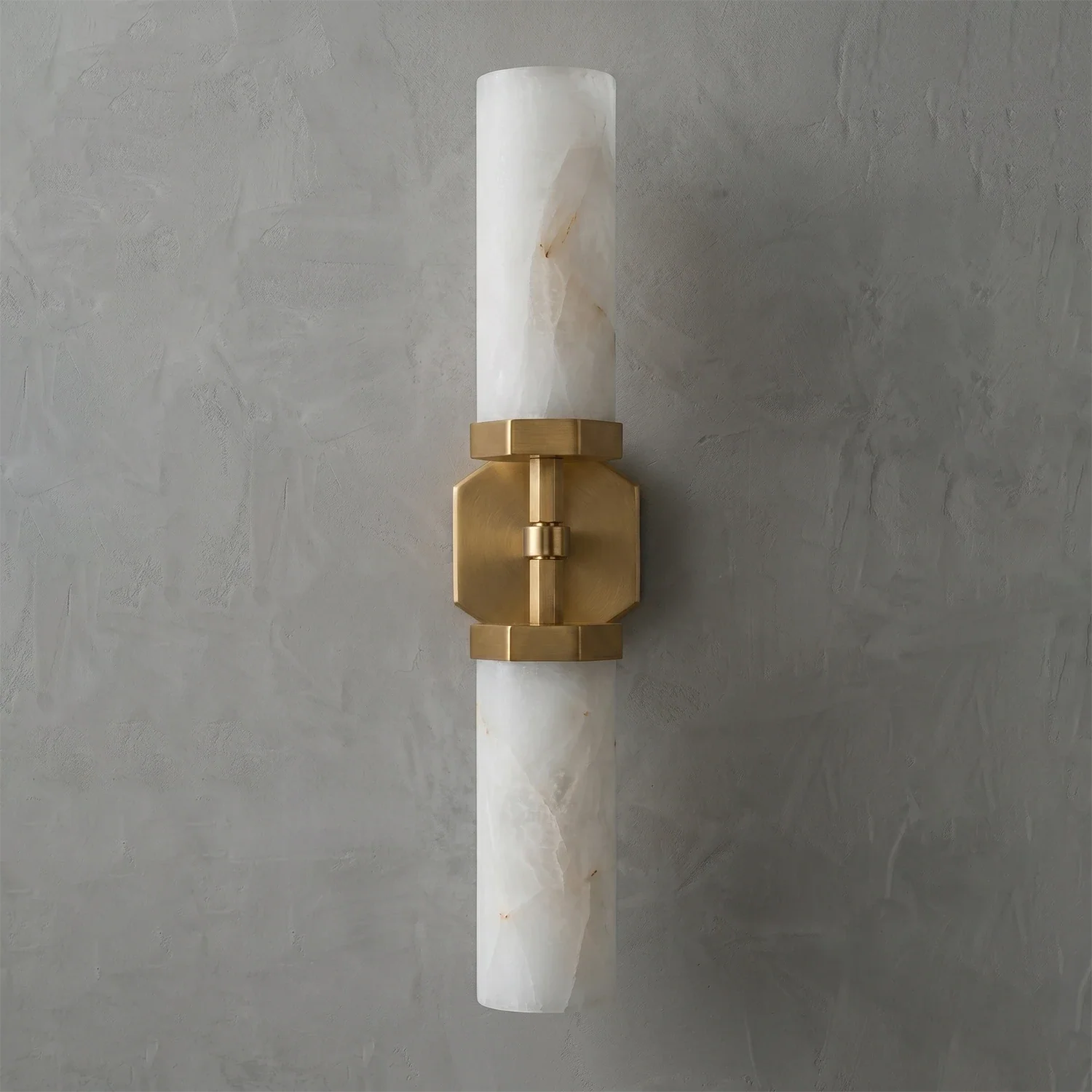 Double-Head Alabaster Wall Sconce by Bling Lighting Studio