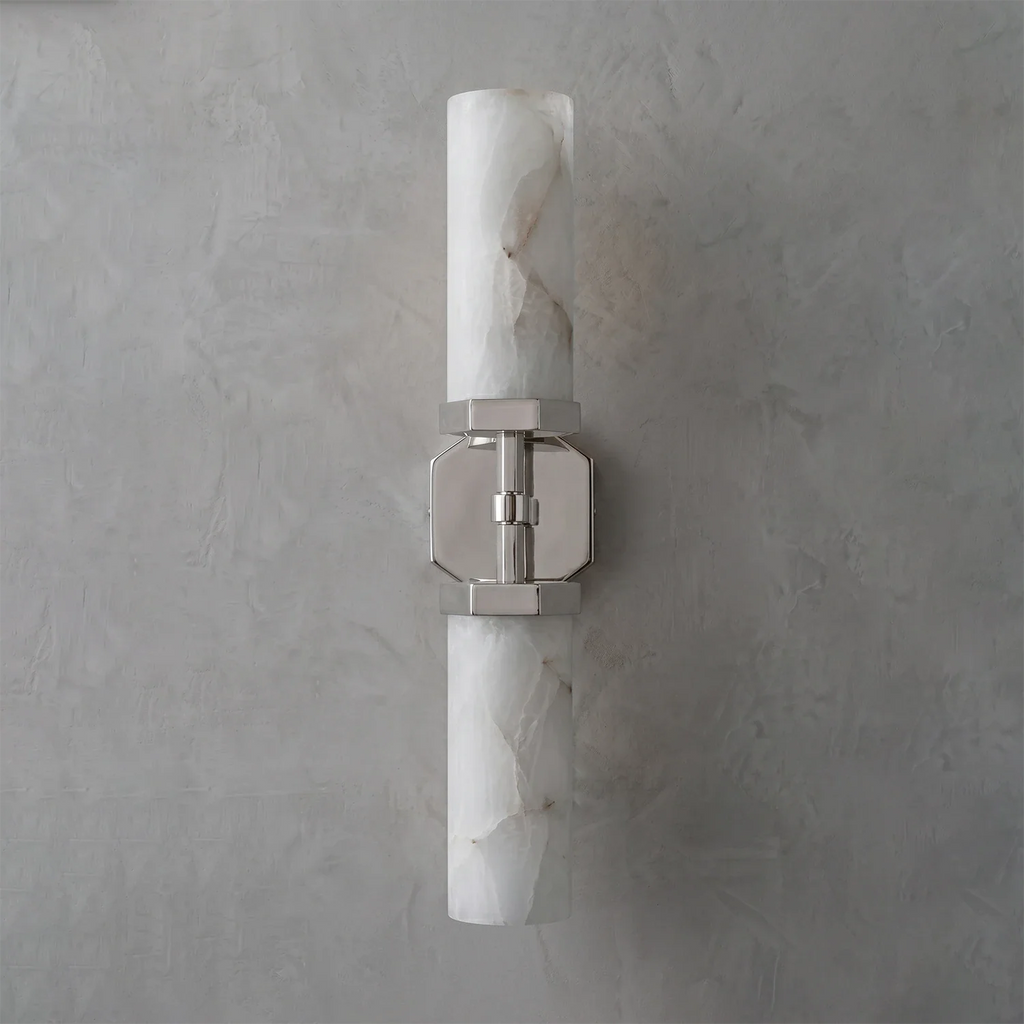 Double-Head Alabaster Wall Sconce by Bling Lighting Studio