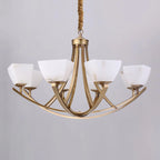 Dover Brass Chandelier with Alabaster Shades, product view 10