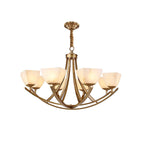 Dover Brass Chandelier with Alabaster Shades, product view 11