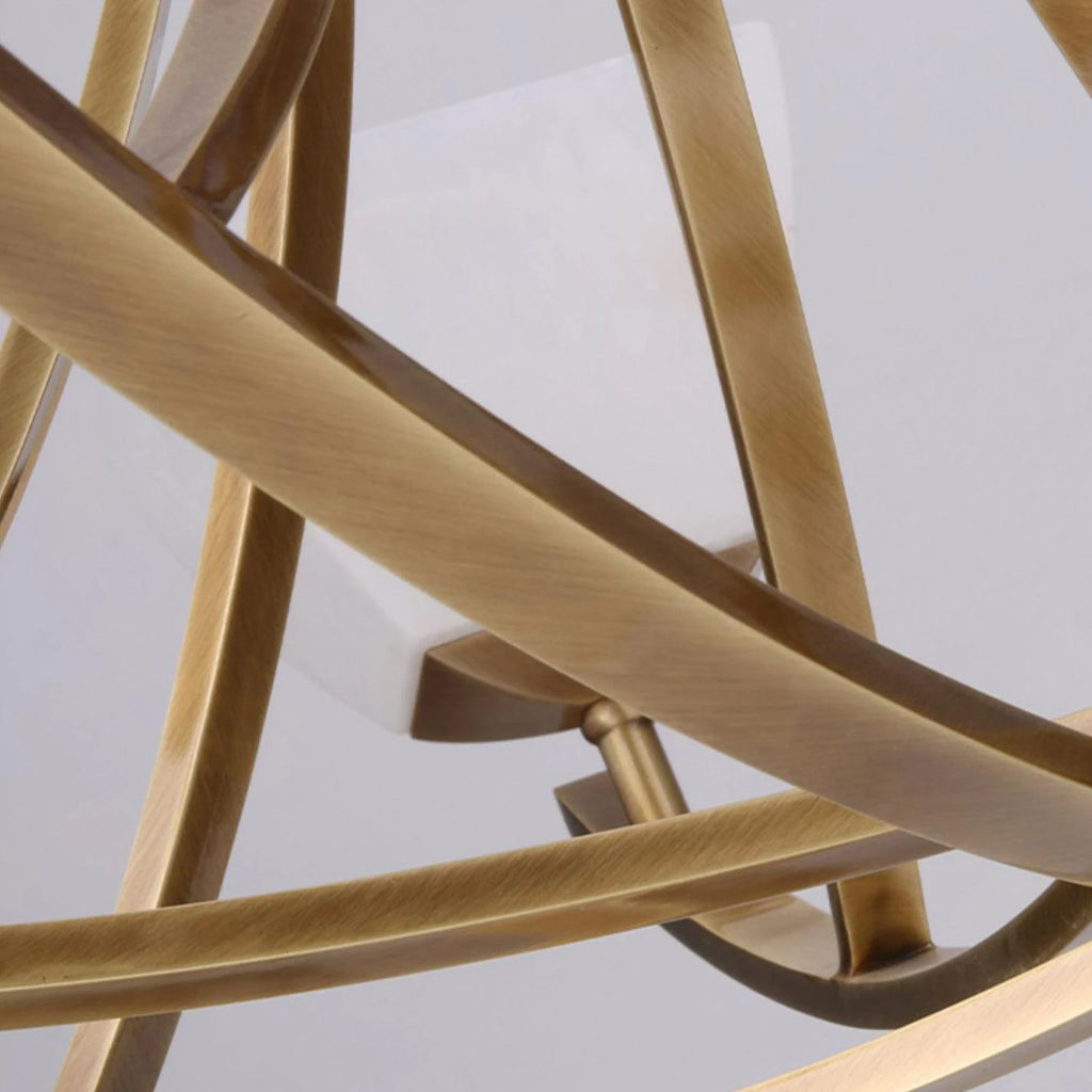 Dover Brass Chandelier with Alabaster Shades, product view 14
