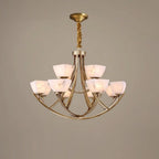 Dover Brass Chandelier with Alabaster Shades, product view 19