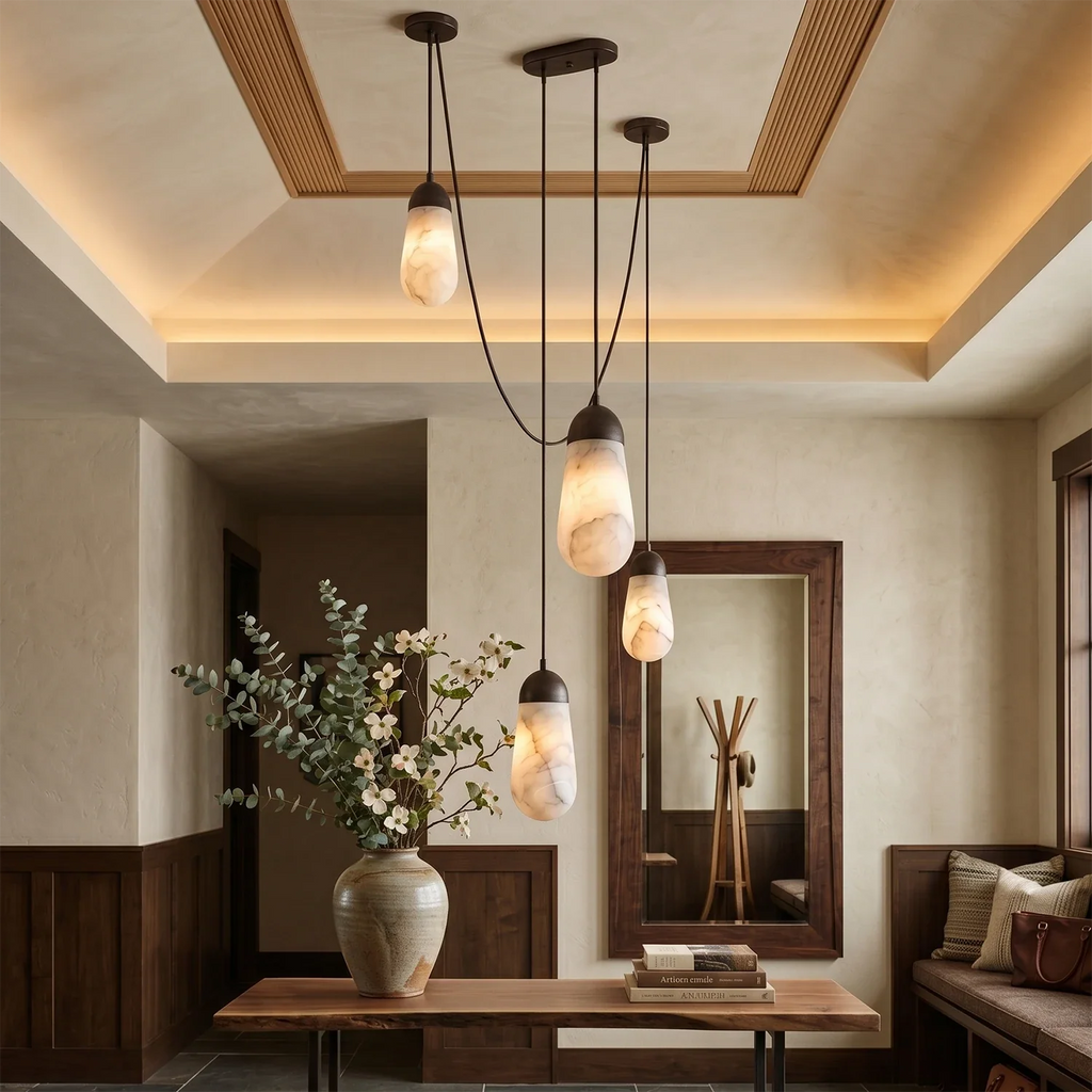 Droplet Natural Alabaster Multi-Chandelier by Bling Lighting Studio
