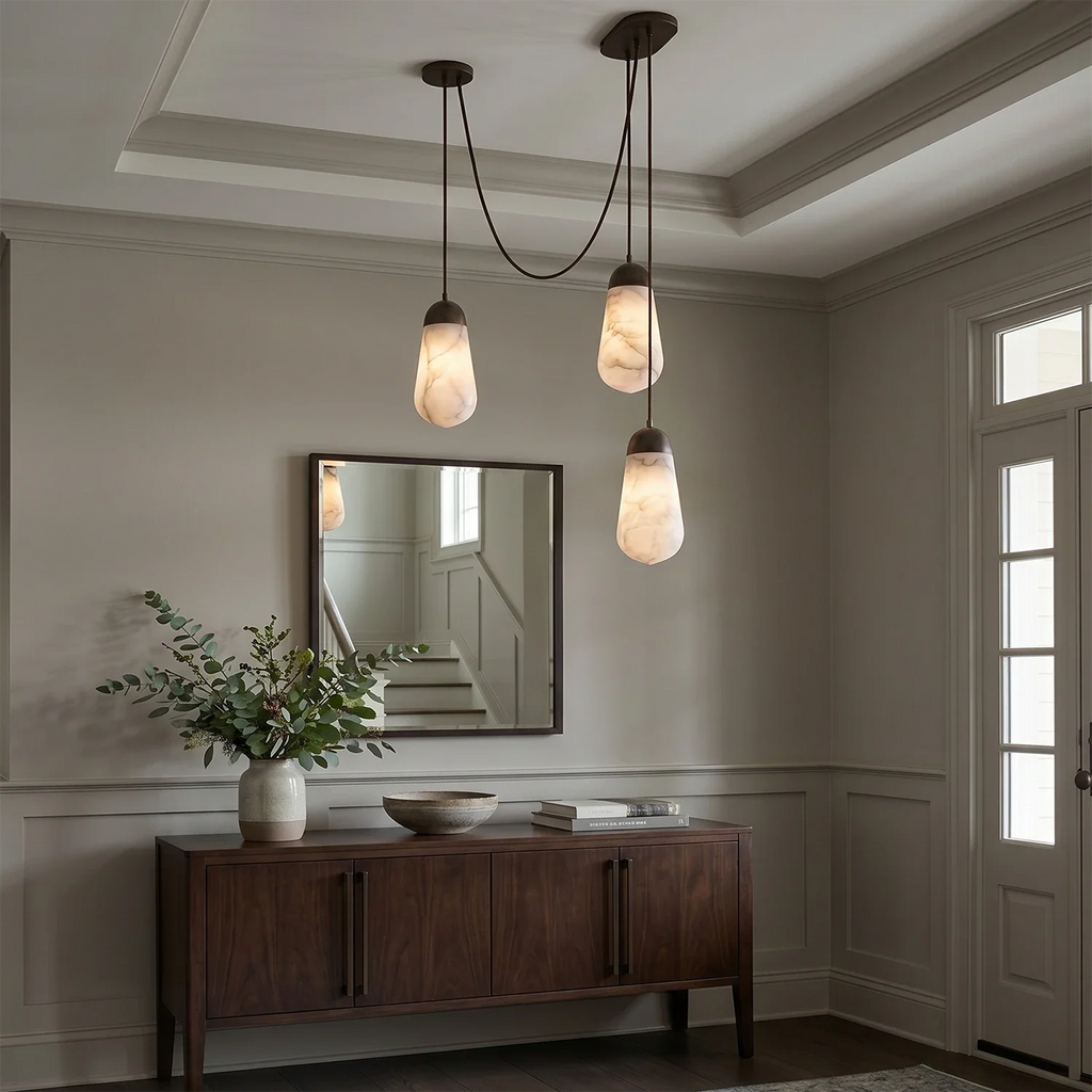 Droplet Natural Alabaster Multi-Chandelier by Bling Lighting Studio