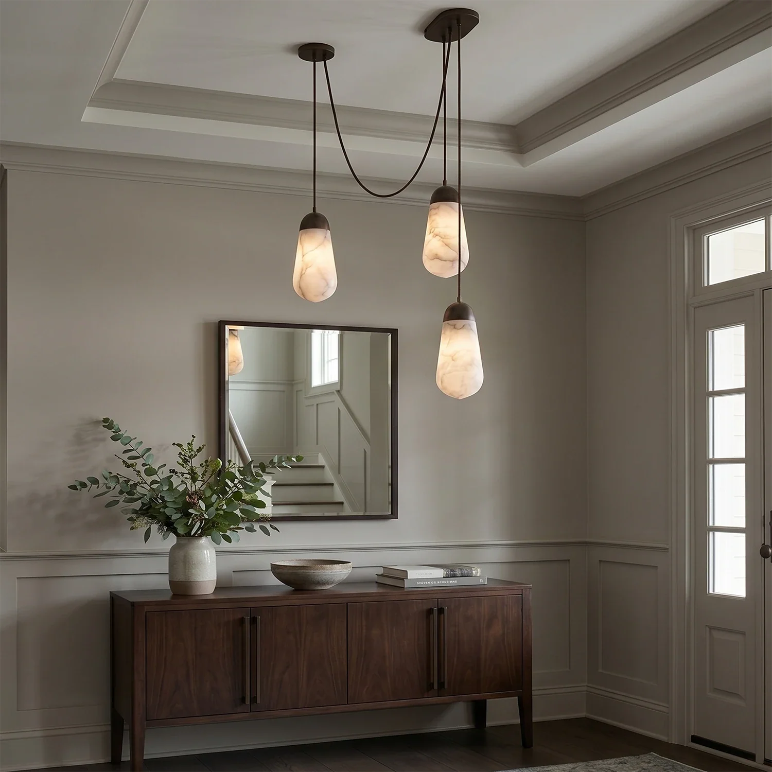 Droplet Natural Alabaster Multi-Chandelier by Bling Lighting Studio