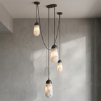 Droplet Natural Alabaster Multi-Chandelier by Bling Lighting Studio