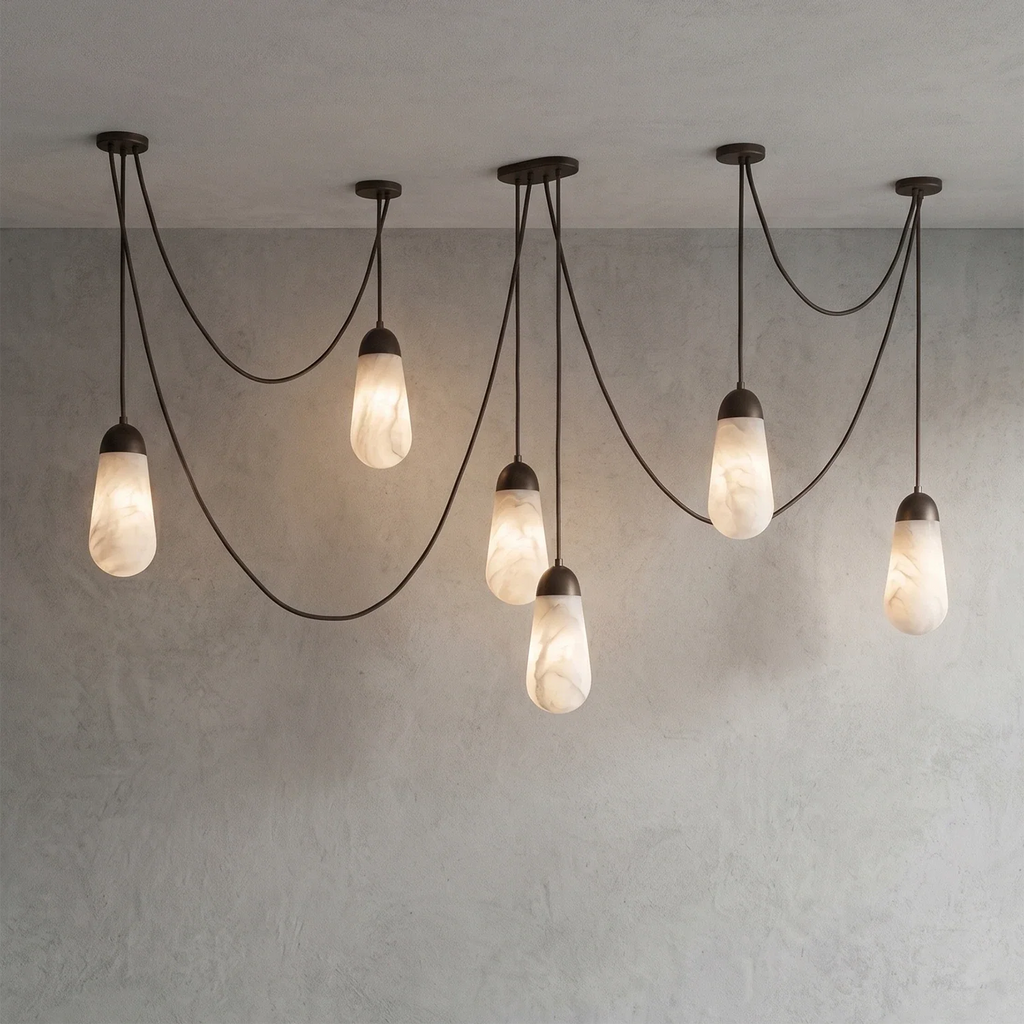 Droplet Natural Alabaster Multi-Chandelier by Bling Lighting Studio
