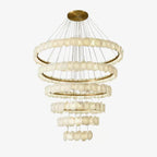 Ecliptica Spiral Alabaster Chandelier by Bling Lighting Studio