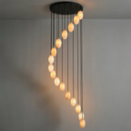 Egg-Shaped Alabaster Chandelier by Bling Lighting Studio