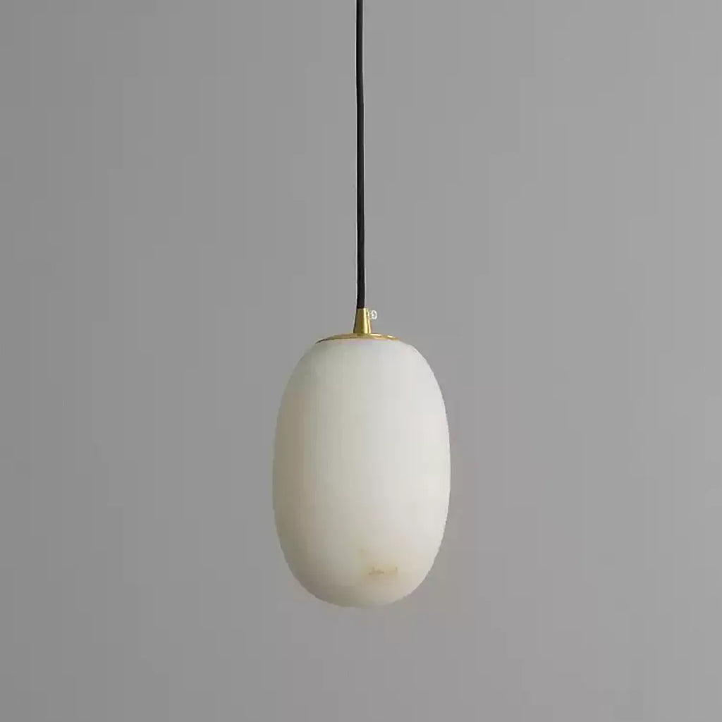 Egg-Shaped Alabaster Chandelier by Bling Lighting Studio