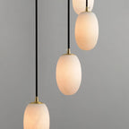 Egg-Shaped Alabaster Chandelier by Bling Lighting Studio