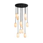 Egg-Shaped Alabaster Chandelier by Bling Lighting Studio
