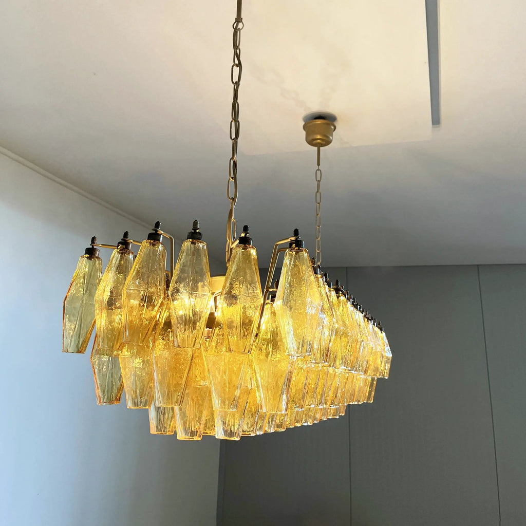 Elegant Amber Murano Poliedri Chandelier product image