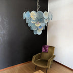 Elegant Blue Murano Disc Chandelier product image