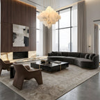 Elegant Hexa Alabaster Cascade Chandelier detail view