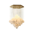 Elegant Hexa Alabaster Cascade Chandelier product image