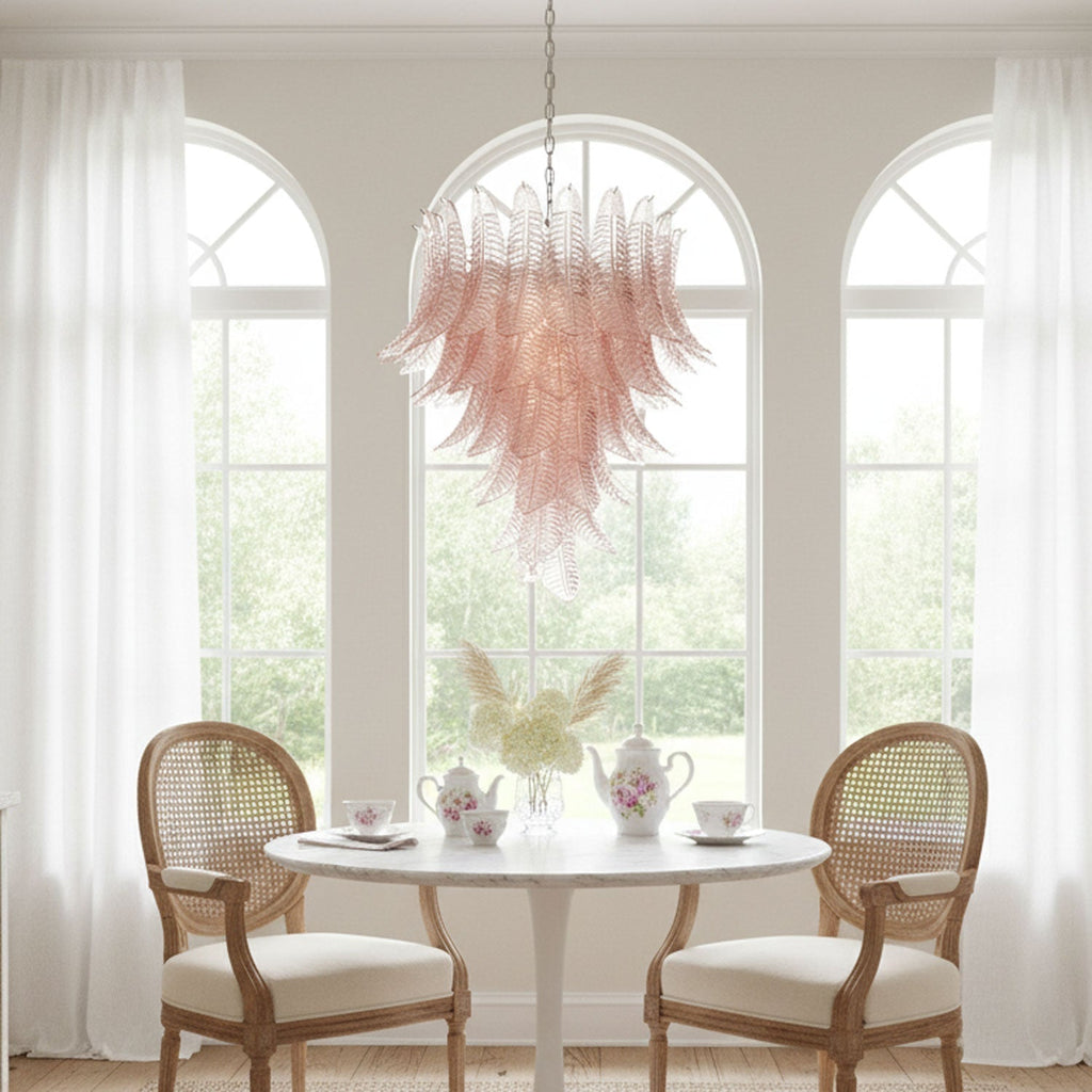 Elegant Rosalind Murano Felci Chandelier detail view