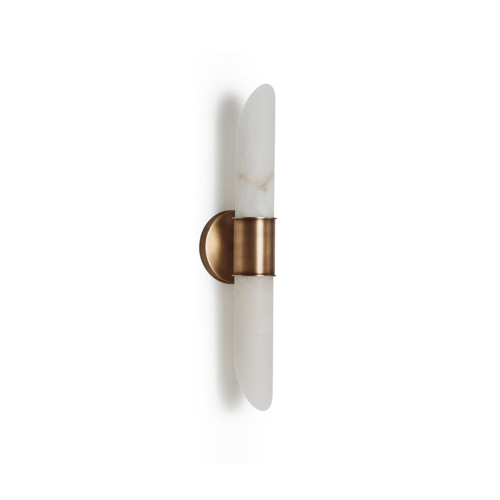 Elongated Alabaster Tube Wall Sconce, product view 1