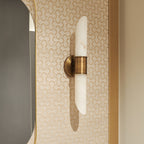 Elongated Alabaster Tube Wall Sconce, product view 2