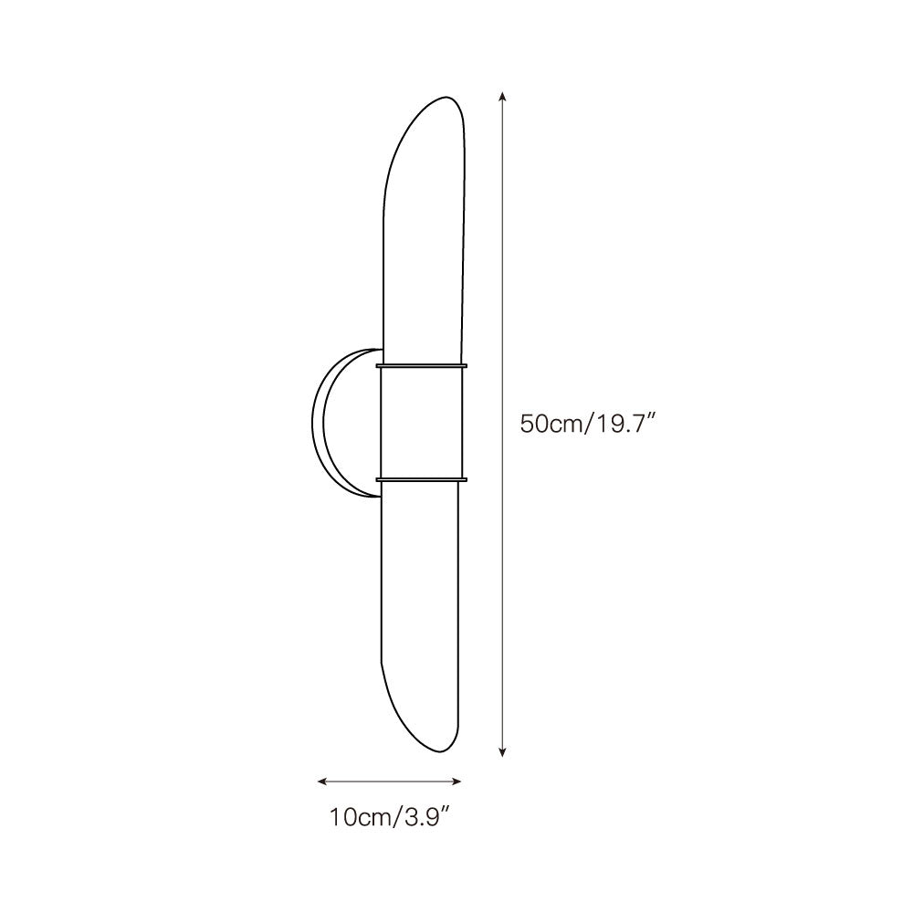 Elongated Alabaster Tube Wall Sconce, product view 3