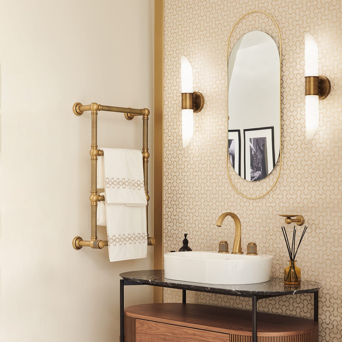 Elongated Alabaster Tube Wall Sconce, product view 4