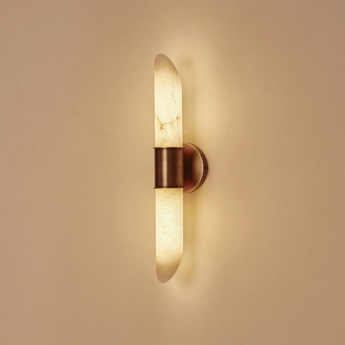 Elongated Alabaster Tube Wall Sconce, product view 5