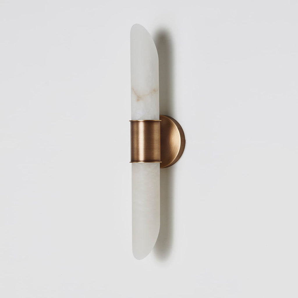 Elongated Alabaster Tube Wall Sconce, product view 7