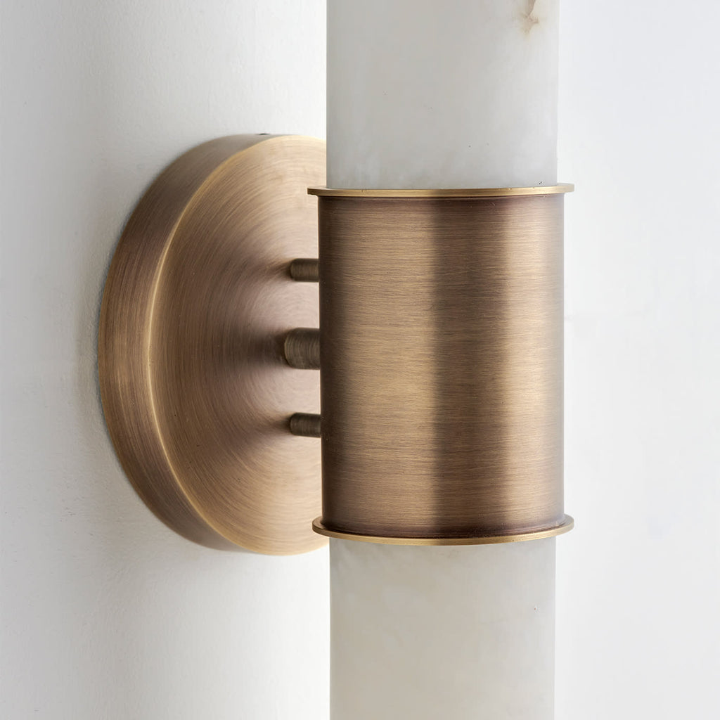 Elongated Alabaster Tube Wall Sconce, product view 8