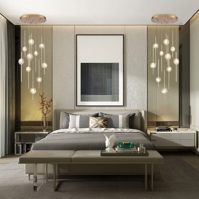 Velveton Seeded Glass Chandelier by Bling Lighting Studio