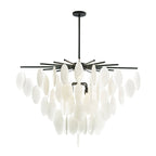 Exquisite Cascading Selenite Disc Chandelier by Bling Lighting Studio