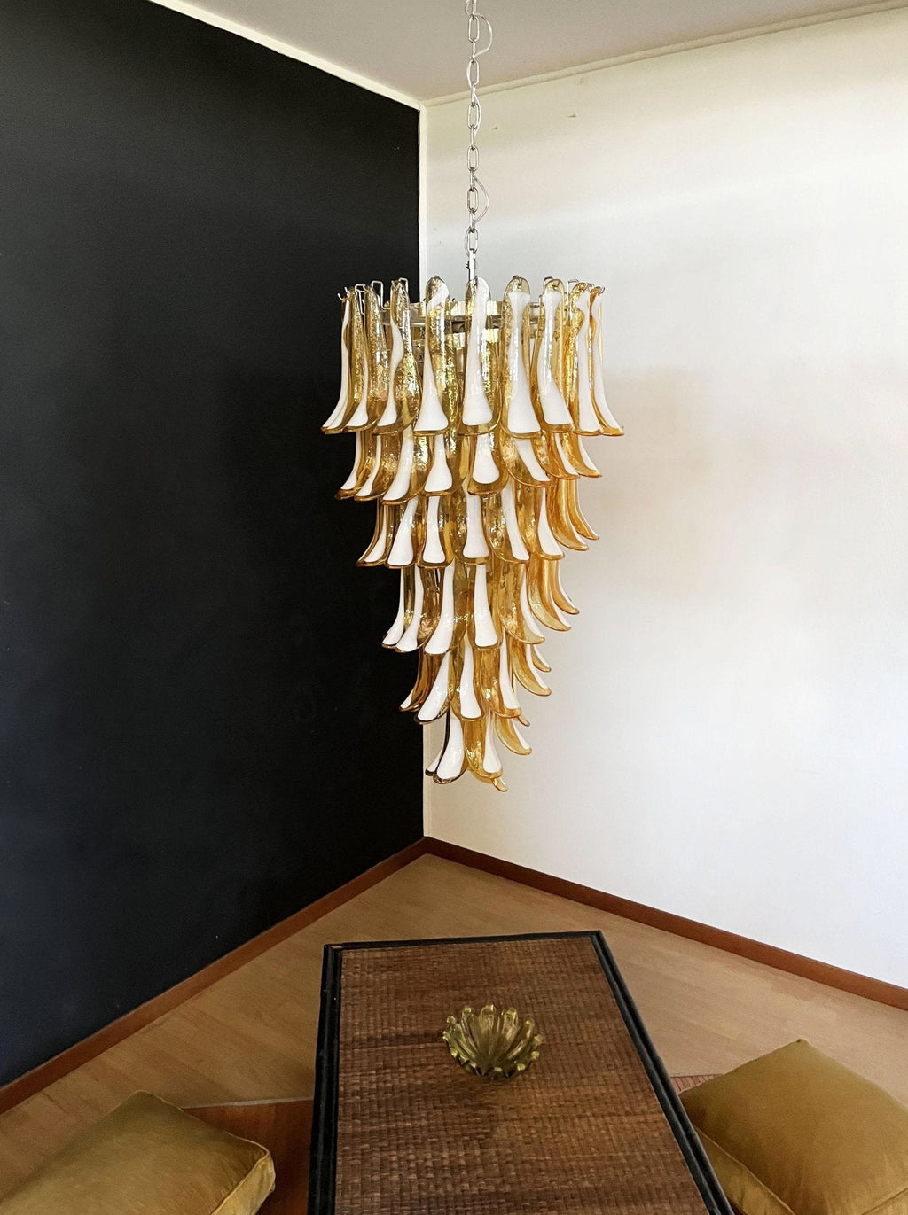 Exquisite Murano Amber Petals Spiral Chandelier product image