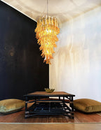 Exquisite Murano Amber Petals Spiral Chandelier product image