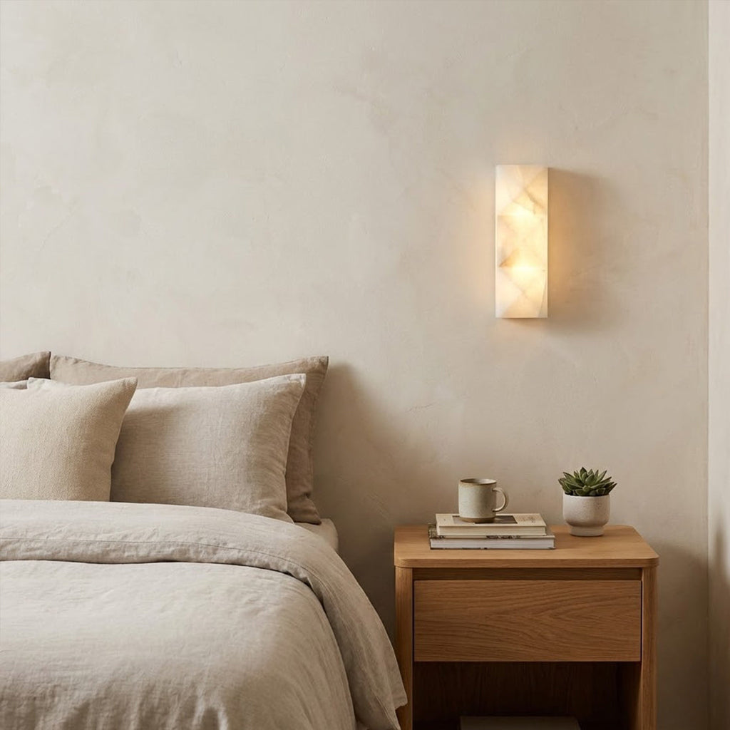 Faceted Alabaster Wall Sconce by Bling Lighting Studio