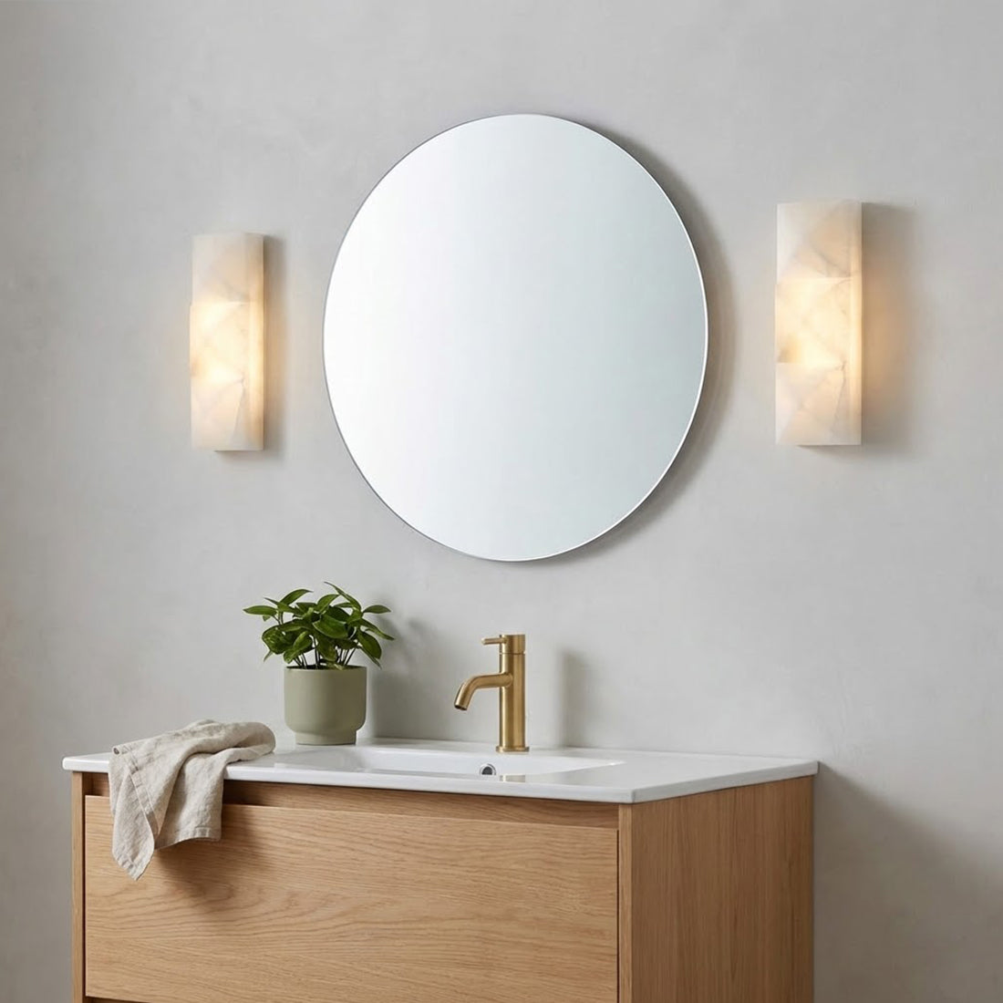 Faceted Alabaster Wall Sconce by Bling Lighting Studio