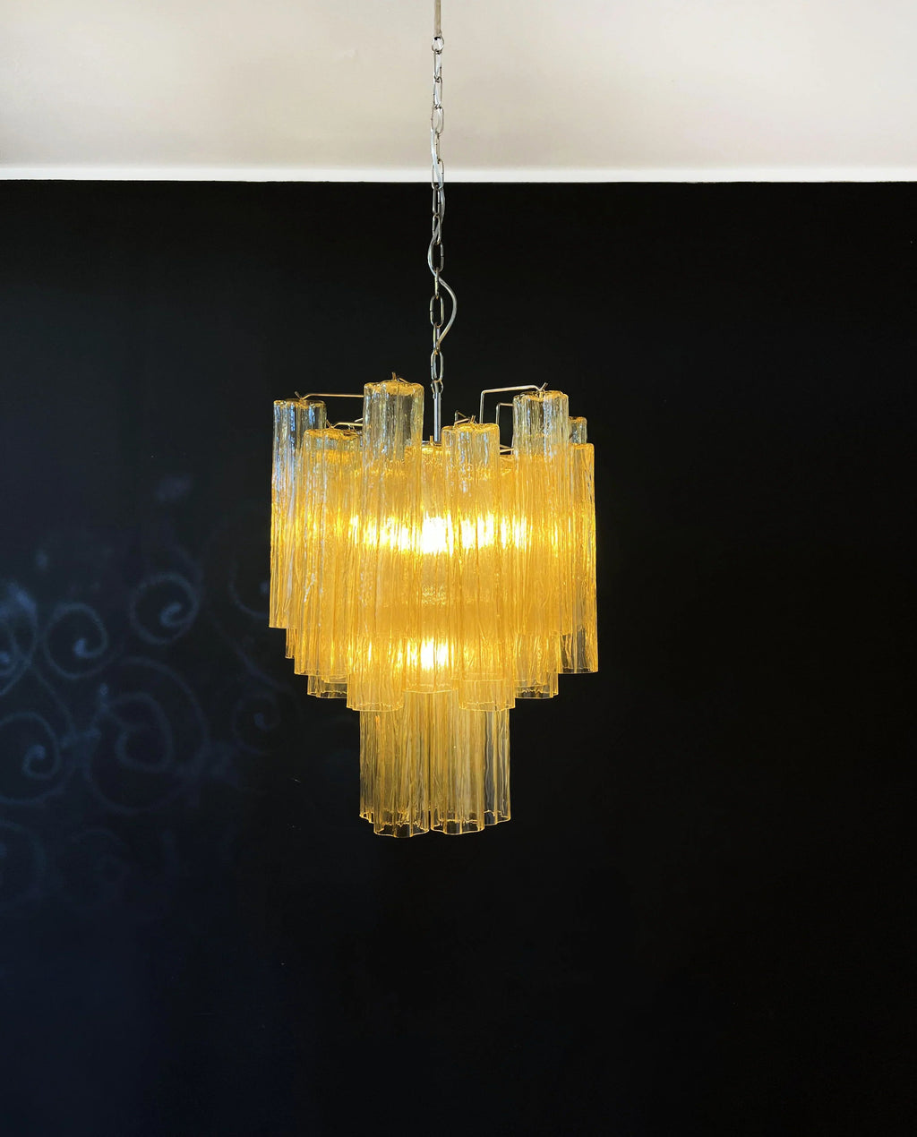 Fantastic Amber Murano Glass Tube Chandelier product image