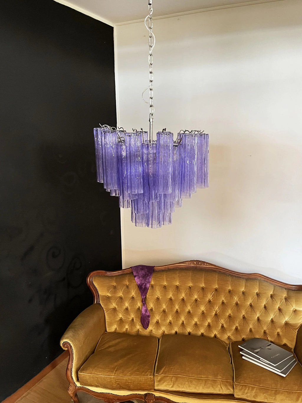 Fantastic Murano Amethyst Glass Tube Chandelier product image