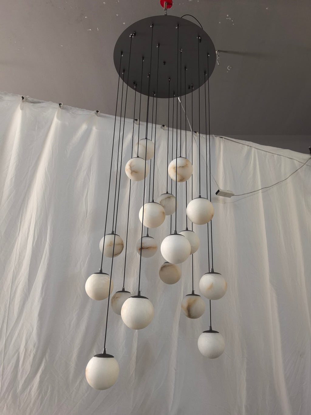 Faye Marble Bubble Chandelier ceiling canopy and hanging globes