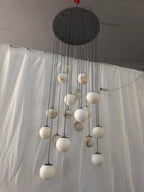 Faye Marble Bubble Chandelier ceiling canopy and hanging globes